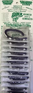 Kelly Striper plastic worm *NEW* Purple/White Stripe *card of 12 - Picture 1 of 1