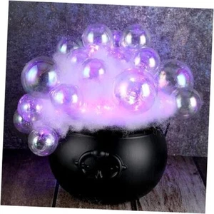Light up Bubble Cauldron DIY Set, 7.68" Black Plastic Witches Cauldron Purple - Picture 1 of 8
