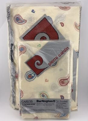 NOS Vintage Pierre Cardin Burlington  Paisley Full Fitted  Sheet & Pillow Cases - Image 1 of 4