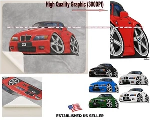 BMW Z3 Z 3 Series Convertible Classic DigiRods / Koolart Sherpa Fleece Blanket - Picture 1 of 7