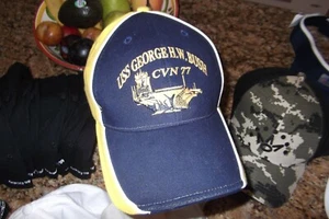 NUEVO DE LOTE ANTIGUO - USS GEORGE H.W.BUSH CVN77 - GORRA DE GOLF SOMBRERO DE PELOTA - LIBERTAD EN EL TRABAJO - TALLA ÚNICA - Imagen 1 de 5
