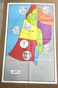 1983 The Standard Publishing Paul's Journeys + Palestine Map 44x27" Print Poster - Picture 1 of 2