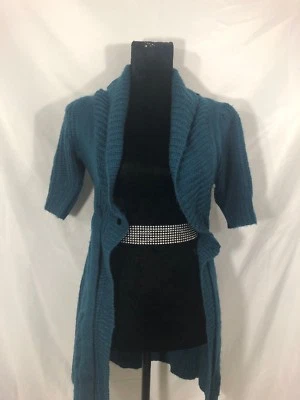 Love By Design NWT Womens Size Small Teal Blue Short Sleeve Knit Sweater Foto 1 de 4
