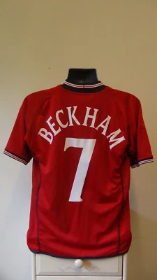 Maillot Football Angleterre Extérieur 2001-2003 BECKHAM 7 XL - Photo 1/4