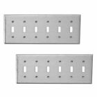 2 Switchplate Brushed Stainless Steel Six Toggle | Renovator's Supply