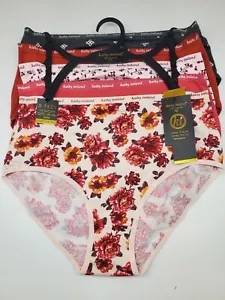 KATHY IRELAND 5 Pack Women's Medium Cotton Blend Briefs Panties Gray Pink Sienna - Picture 1 of 4