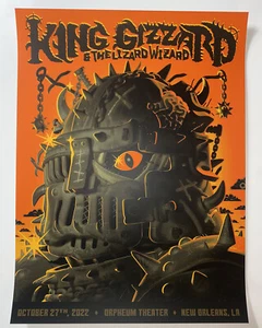 King Gizzard And The Lizard Wizard Poster Orpheum New Orleans LA 2022 Siebdruck - Bild 1 von 12
