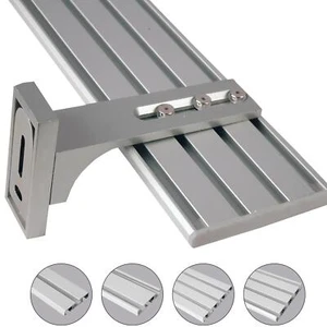 Riel de cortina plata aluminio aluminio riel de aluminio riel de cortina hasta 480 cm 1 - 4 carreras - Imagen 1 de 25