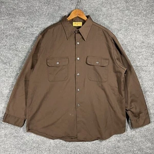 Camicia da lavoro VINTAGE ANNI 70 Big Yank XL Union Made abbigliamento da lavoro compagni marrone manica lunga - Foto 1 di 13
