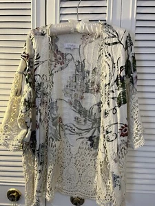 Ella Rose Polyester Cotton Lace Open Front Women’s Beach Coverup XL - Picture 1 of 9