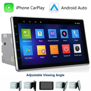 Rotatable 10.1'' Android 13 Carplay Touch Car Stereo Radio GPS Wifi Double 2 DIN - Picture 1 of 24