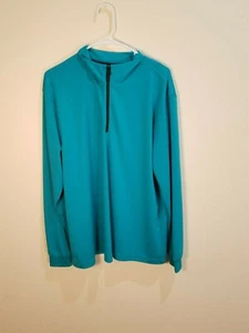 Pro Tour Cool Play Teal Long Sleeve Pull Over Large quarter zip  very nice L - Picture 1 of 3