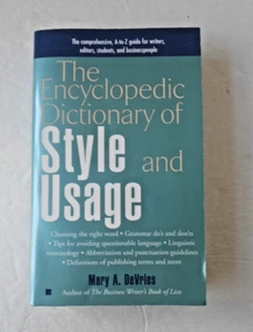 THE ENCYCLOPEDIC DICTIONARY OF STYLE AND USAGE BY MARY A. DeVRIE ~ PAPERBACK - Picture 1 of 2