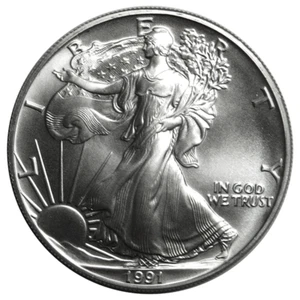 1991 $1 American Silver Eagle 1 oz Brilliant Uncirculated - Picture 1 of 2