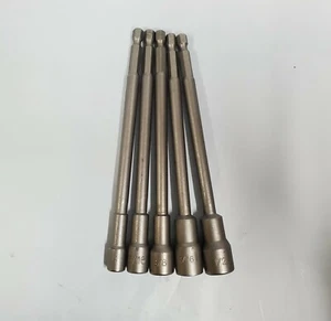 Magnetic Nut Setters, 1/4", 5/16", 3/8", 7/16" & 1/2", 6" Long, 5 Bits - Picture 1 of 3