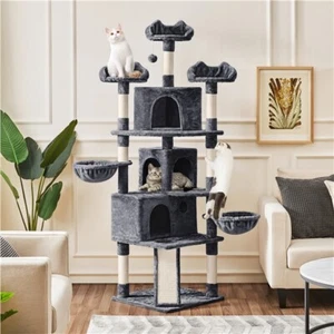Árbol para Gatos Rascador Gigante Torre de Gato con 3 Perchas Gris - Imagen 1 de 8