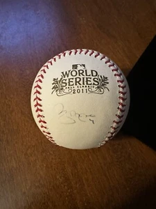 Yadier Molina Signed 2011 World Series Logo Baseball Winter warm up Signed - Picture 1 of 2