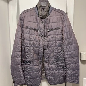GIMO’s Men’s Quilted Jacket Coat Iridescent Pewter Gray Italy Sz 38 designer - Picture 1 of 13