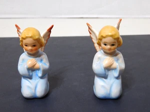 Pair of Vintage Hummel Goebel Blue Kneeling Praying Angels #249-C - Picture 1 of 7