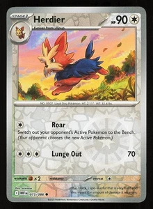 Herdier 075/086 Reverse Holo NM Pokemon TCG Scarlet & Violet White Flare WHT - Picture 1 of 1