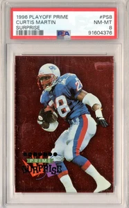 1996 Playoff Prime Surprise #8 Curtin Martin- ODDS OF PULLING 1: 4032 HOF PSA 8 - Picture 1 of 2
