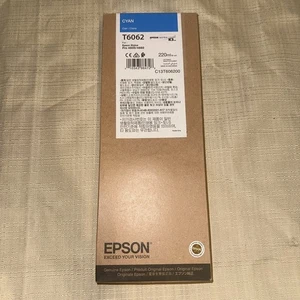 12-2021 NOWY W PUDEŁKU ORYGINALNY EPSON T6062 CYJAN 220ml K3 INK RYLUS PRO 4800 4880 - Zdjęcie 1 z 4