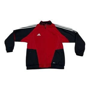 Mens adidas Jacket Men Size M Medium Red Black Athletic Gym Workout Full Zip - Picture 1 of 10