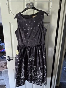BNWT Lindy Bop Audrey Black Night Deer Dress Size 14 - Picture 1 of 10