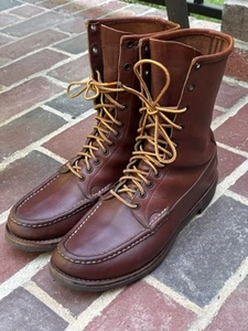 Vintage “Bird Shooter" Russell Moccasin Boots 8.5E Gro Cord Sole - Picture 1 of 24