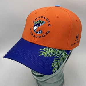 2023 Honolulu Marathon Hat Race Staff Adjustable Snap Back Orange Blue - Picture 1 of 18