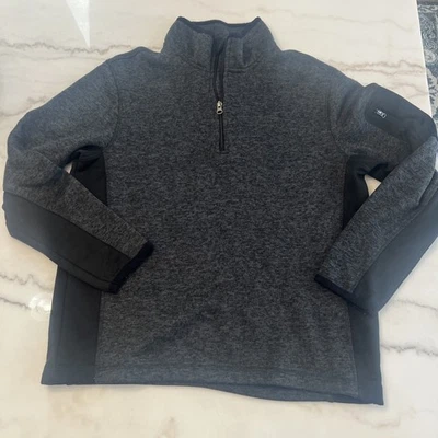 Beverly Hills Polo Club Men’s Pullover Half Zip Med Black/Charcoal Sleeve Pocket - Image 1 of 4