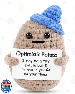 JELUTAR Mini Funny Potato, 3 inch Knitted Doll with Card for Cheer Up Gifts a - Picture 1 of 5