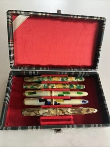 Vtg. celluloid Japan Japanese fountain pen 1950’S Used Ready Use Restored - Picture 1 of 4