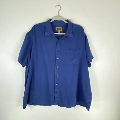 Camisa de manga corta Foundry para hombre 2XL con botones azul bolsillo frontal causal Foto 1 de 4