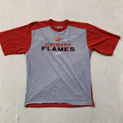 CCM Calgary Flames T Shirt Mens Large Gray Red Short Sleeve NHL Hockey - Image 1 of 4