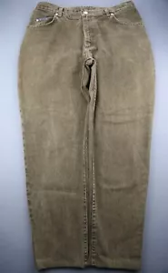 Vintage Lee Riveted High Rise Mom Jeans Brown USA Union Made Size 18 WM (36x28) - Picture 1 of 10