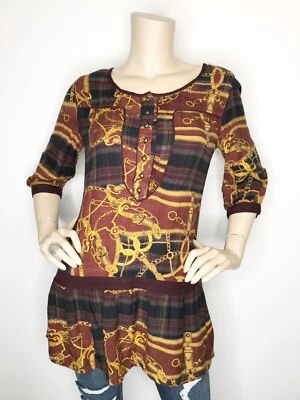 Ecote Small Equestrian 3/4 Sleeve Button Tunic Mimi Dress Urban Outfitters - Image 1 of 4