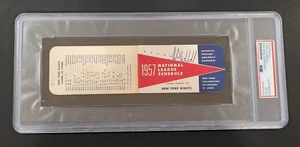 Rare 1957 CARL HUBBELL Signed National League Schedule-HOF-NEW YORK GIANTS-PSA - Picture 1 of 10