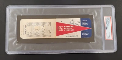 Rare 1957 CARL HUBBELL Signed National League Schedule-HOF-NEW YORK GIANTS-PSA - Image 1 of 4