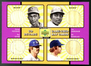 2001 Upper Deck Baseball UD Decade 1970's Quad Patch Foster/Morgan/Cey/Russell