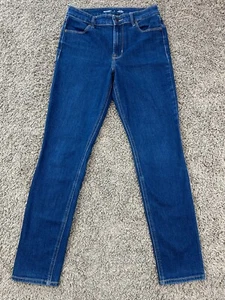 Old Navy High Rise Straight Jeans Women's Size 4 Dark Blue Denim Stretch - Picture 1 of 12
