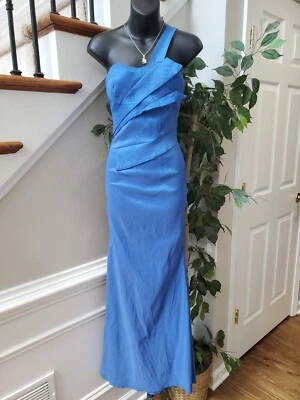 Romeo & Juliet 女式蓝色单肩无袖长裙 S 码 — 第 1/4 张图片