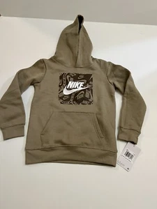 NWT Nike Air Boy's Essentials Pullover Hoodie Brown Tan Size 6 - Picture 1 of 7