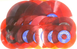 Posten 19 farbige Vinyl Schallplatten 12" und 45 U/min zum Basteln siehe Bilder - Bild 1 von 8