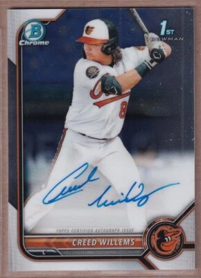 2022 Bowman Chrome Prospect Autographs #CPACW Creed Willems AUTO - ORIOLES - Image 1 of 2