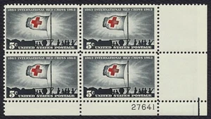 #1239 5c International Red Cross, Plate Block [27641 LR] **ANY 5=FREE SHIPPING** - Picture 1 of 1