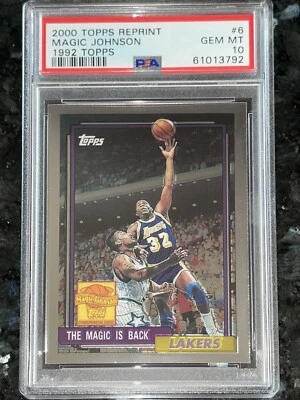 Pop 1 of 2!💎2000 Magic Johnson TOPPS CHROME 1992 RETRO REPRINT #6 PSA 10🔥 MVP - Image 1 of 4