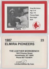 1987 Cain Elmira Pioneers Greg McCollum #23
