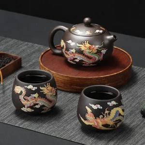 Tetera 135-350 ml arcilla multicolor hecha a mano dragón sólido fácil de llenar chino - Imagen 1 de 31