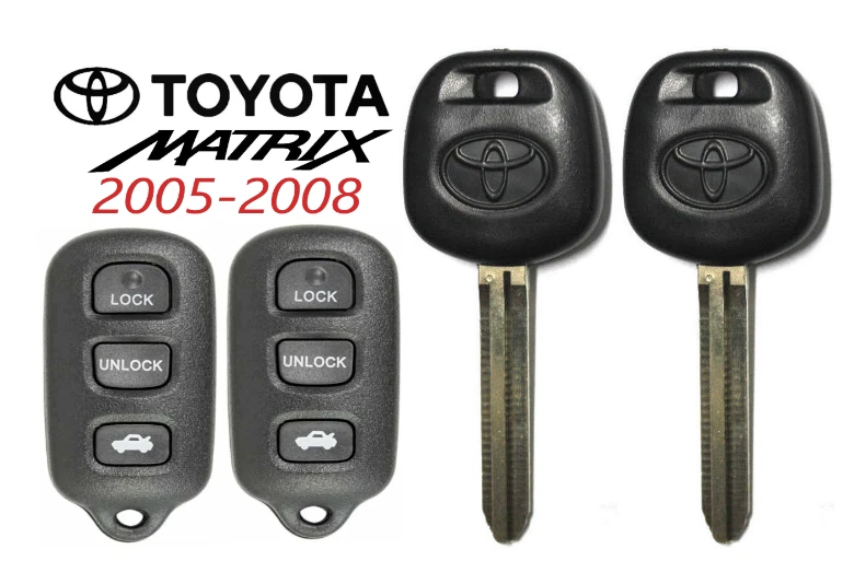2 Toyota MATRIX 05-08 44D Transpondedor DOT Chip Key + 4 Botones Control Remoto GQ43VT14T  Foto 1 de 2